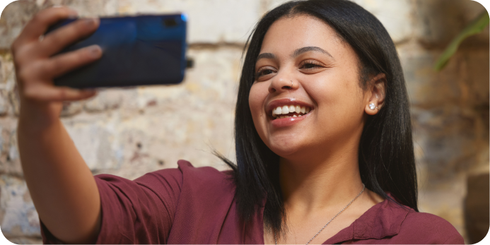 Creator shooting a selfie video