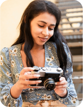 Creator testing a camera