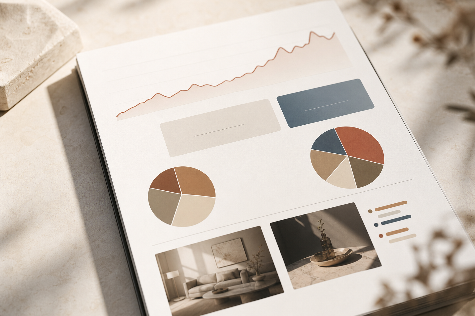 Visual template of a one-page creator performance kit