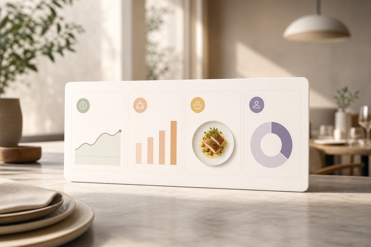 sample restaurant KPI panel for influencer campaigns showing cost-per-visit, covers uplift, and top-performing dishes