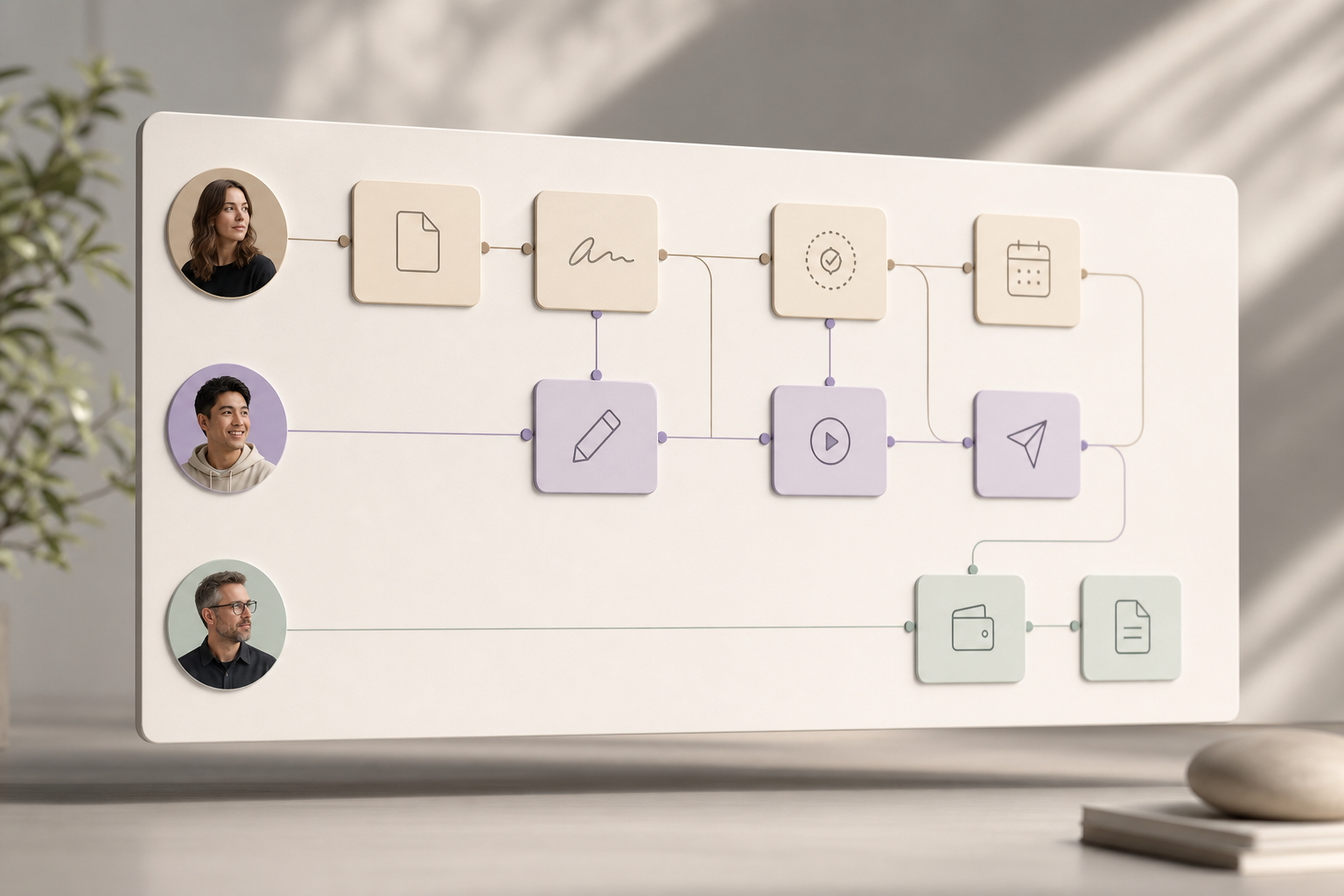influencer campaign management with contracts and payouts workflow diagram